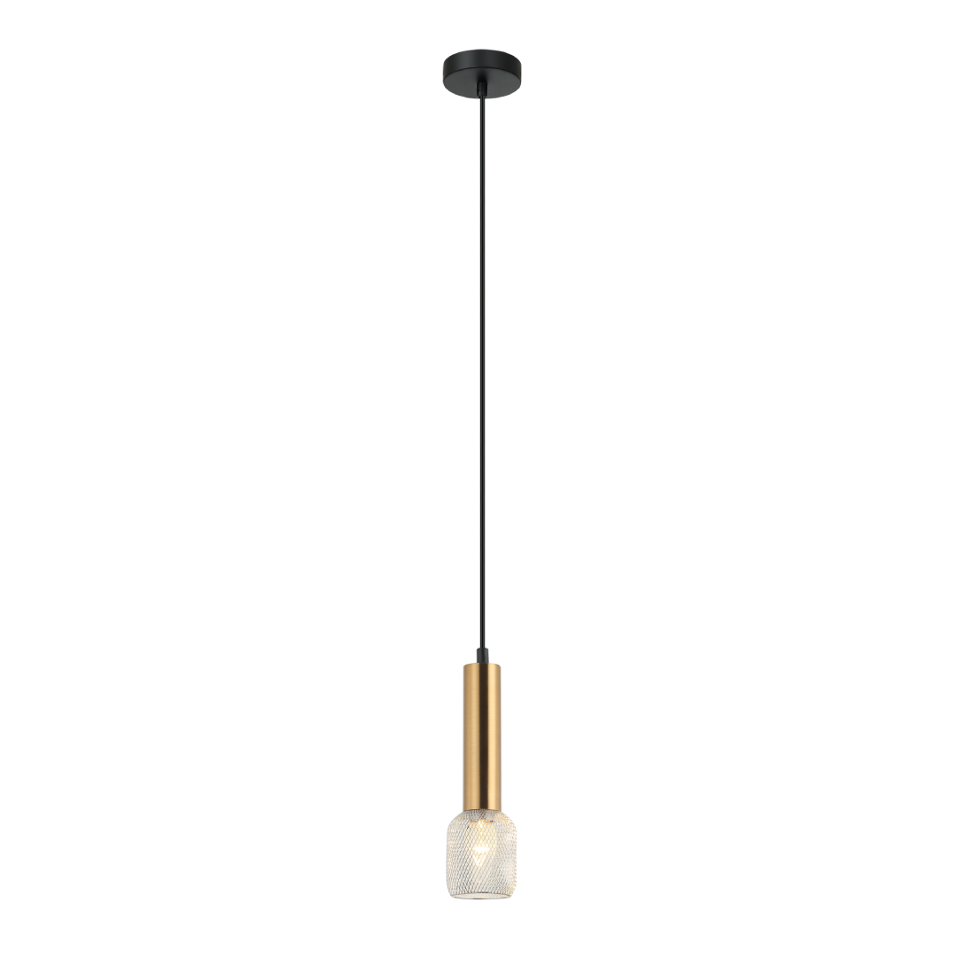 MIKRO: Modern Karaoke Mic Shape Interior Cylinder & Mesh Pendant Lights