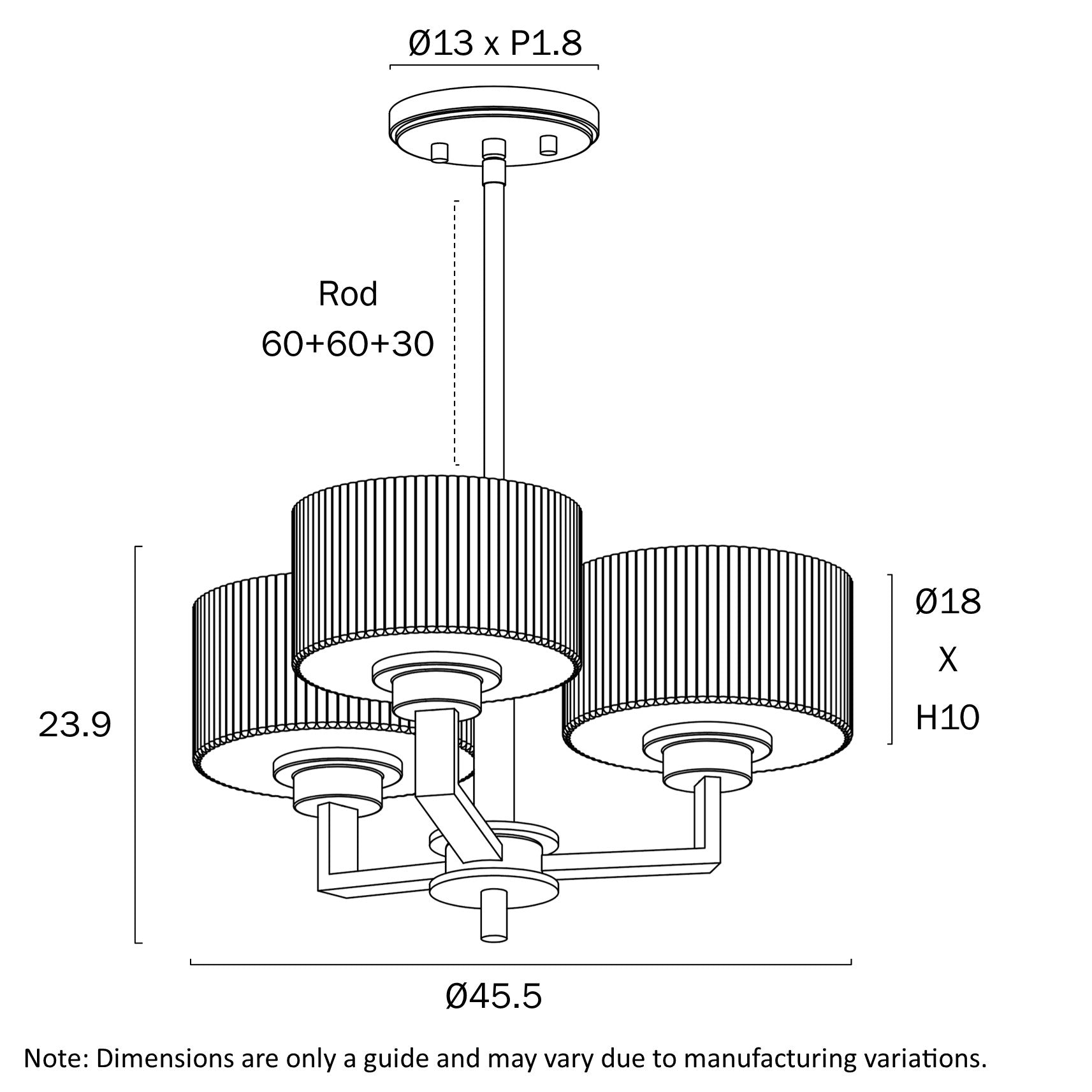 MORENO II 3 LIGHT PENDANT