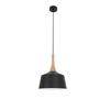 NORDIC: Modern Scandinavian Small Dome Shape Steel & Wood Pendant Lights