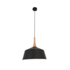NORDIC: Modern Scandinavian Medium Dome Shape Steel & Wood Pendant Lights