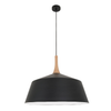 NORDIC: Modern Scandinavian Large Dome Shape Steel & Wood Pendant Lights