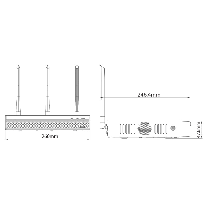WiFi 4 Channel Dual Band Network Video Recorder (80Mbps)