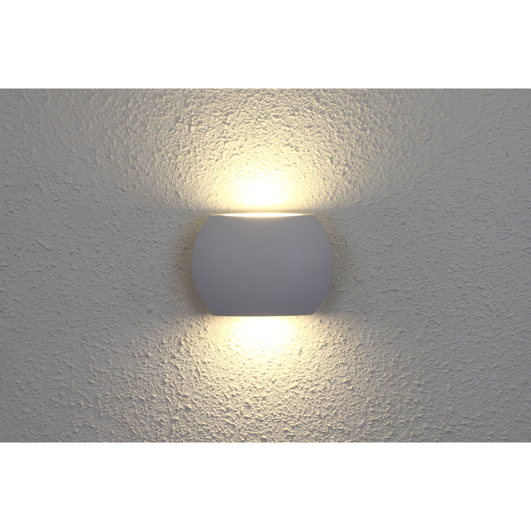 REMO: Surface Mounted LED Exterior Curved Up/Down Wall Lights IP54