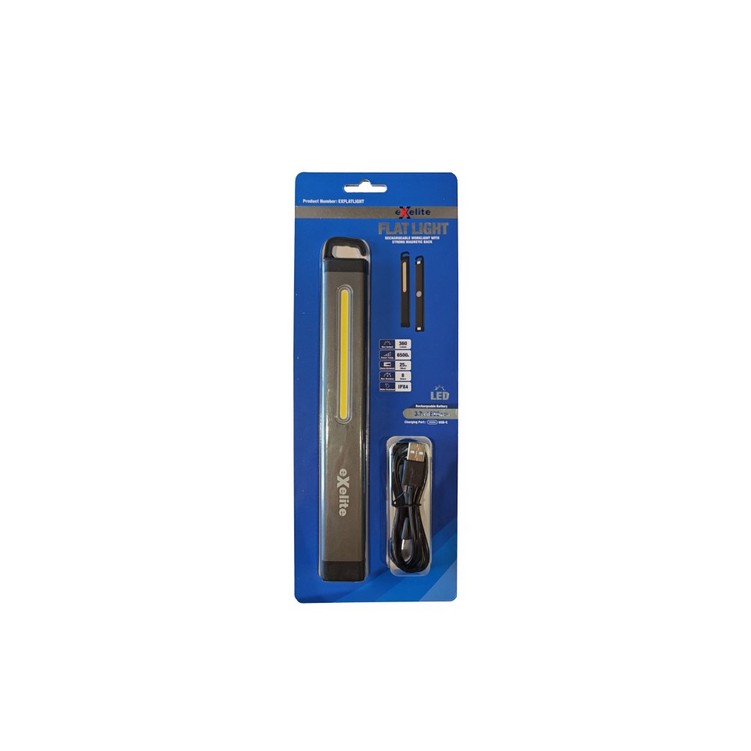 FLAT LIGHT: Rechargeable Worklight with Strong Magnetic Back