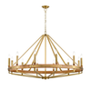 FUNALE: Interior Candelabra Natural Wood / Oak Wood 12-Light Pendant Lights