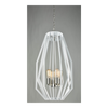 GAMBA: Industrial White Rustic Narrow Angular Cage Pendant Light