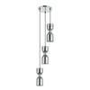 CLESSIDRA: Interior Mirror Finish Smokey Black / Opal Glass Ellipse Multiple Round Base Pendant Lights