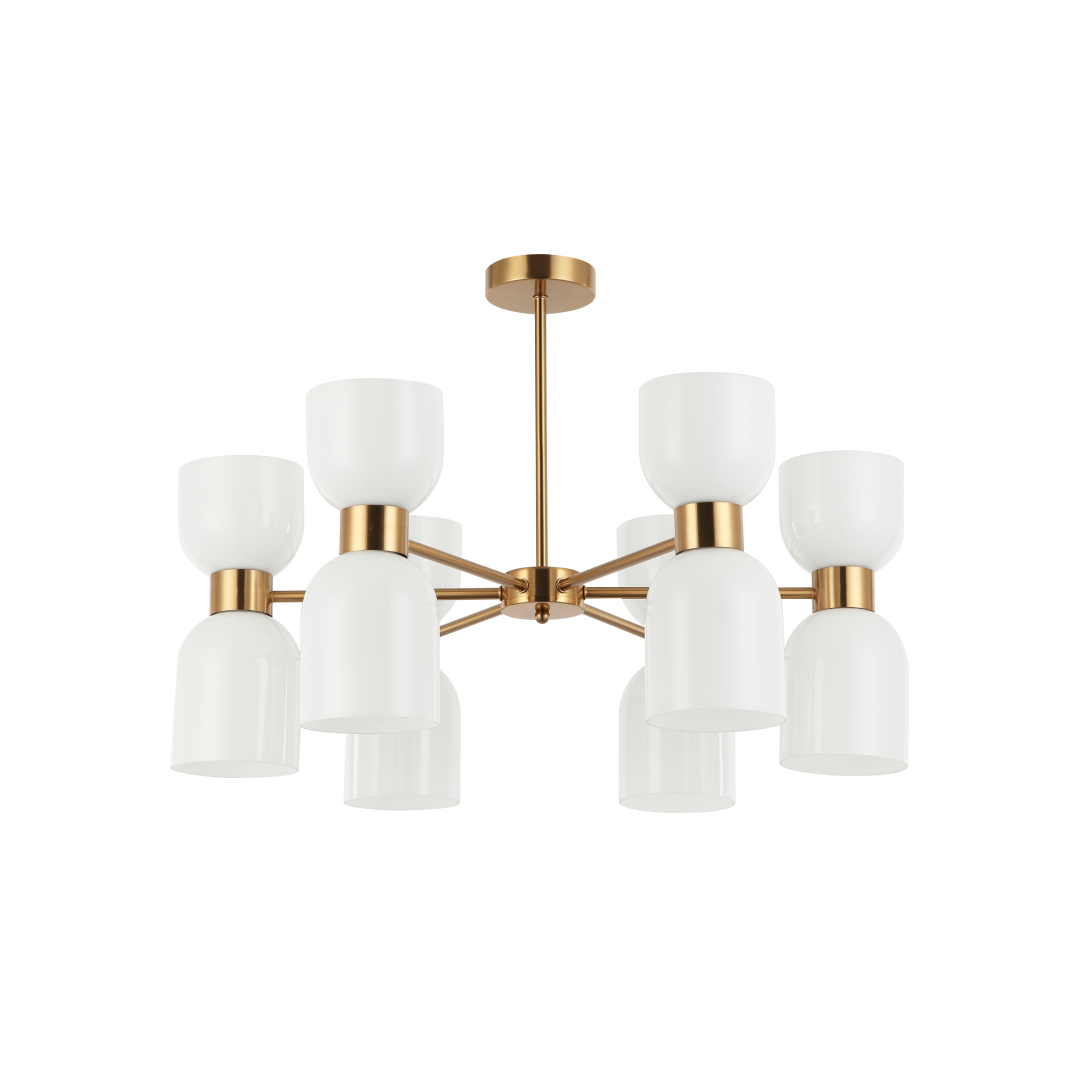 CLESSIDRA: Interior Mirror Finish Smokey Black / Opal Glass Ellipse x12 Round Base Pendant Lights
