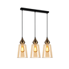 JEREZ: Bronze Amber/ Smokey Black Ellipse Glass Flat Top Pendant Lights