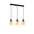 CHAMPAN: Interior Bronze Amber / Smokey Black Glass Ellipse Multiple Bar Base Pendant Lights