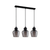 CHAMPAN: Interior Bronze Amber / Smokey Black Glass Ellipse Multiple Bar Base Pendant Lights