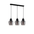 CHAMPAN: Interior Bronze Amber / Smokey Black Glass Ellipse Multiple Bar Base Pendant Lights