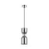 CLESSIDRA: Interior Mirror Finish Smokey Black / Opal Glass Ellipse Pendant Lights