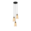 JEREZ: Bronze Amber/ Smokey Black Ellipse Glass Flat Top Pendant Lights