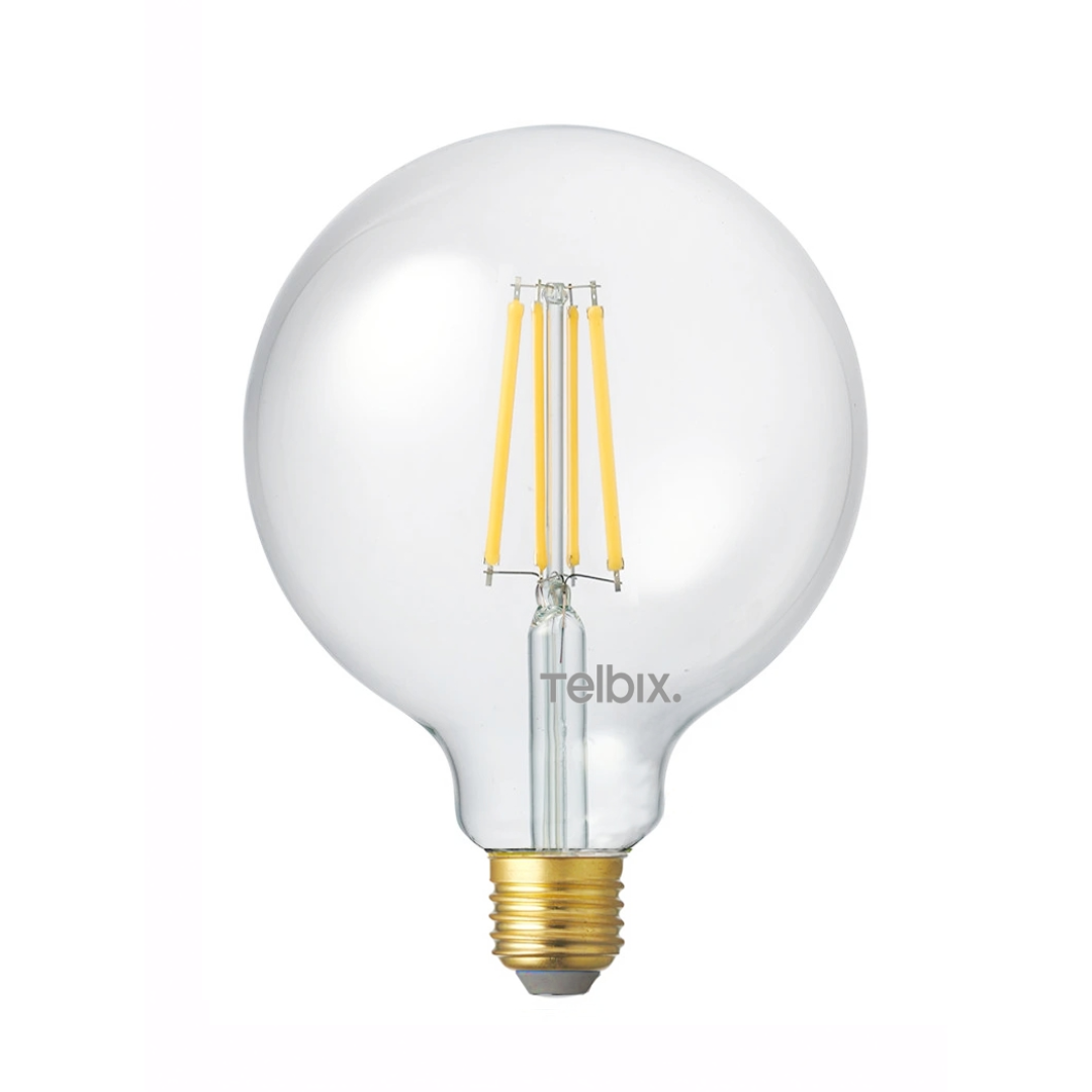 E27 G125 8w LED GLOBE CLEAR DIM
