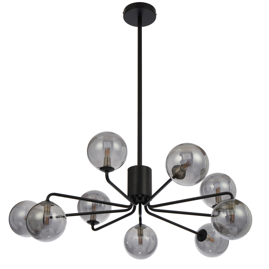 FELTON 9 LIGHT PENDANT BLACK
