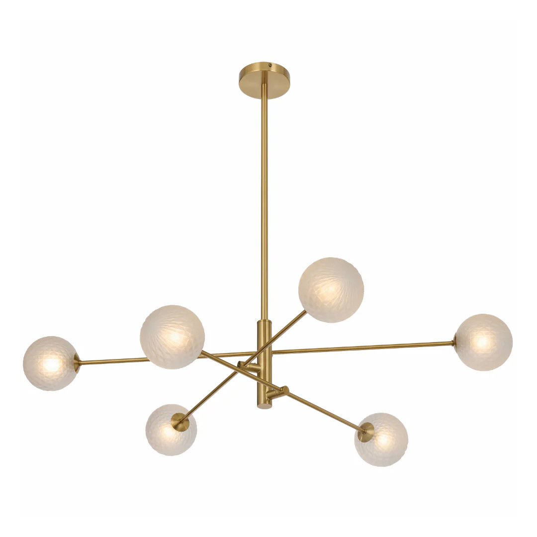 GASTON 6 LIGHT PENDANT ANTIQUE GOLD