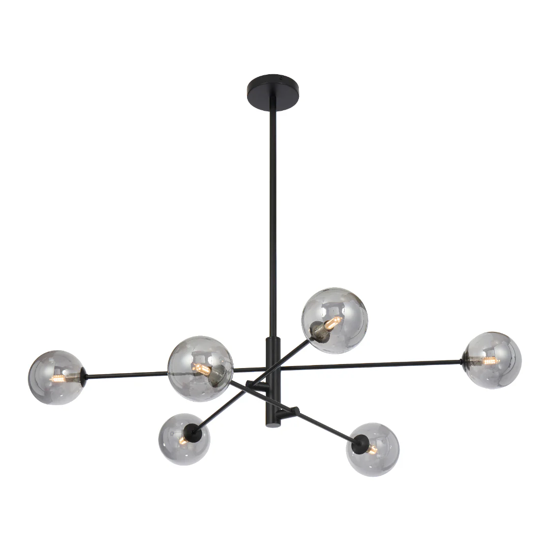 GASTON 6 LIGHT PENDANT BLACK
