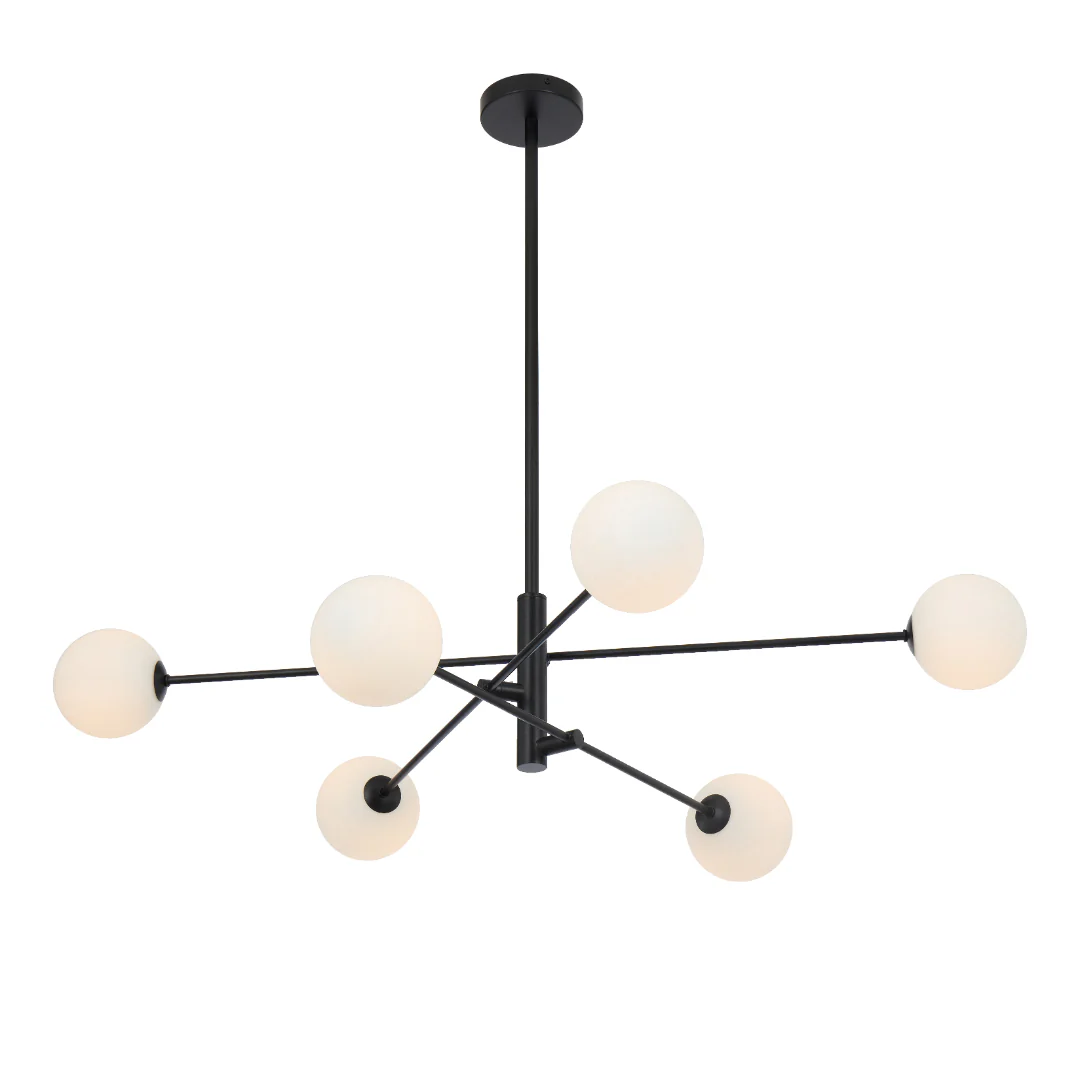 GASTON 6 LIGHT PENDANT BLACK