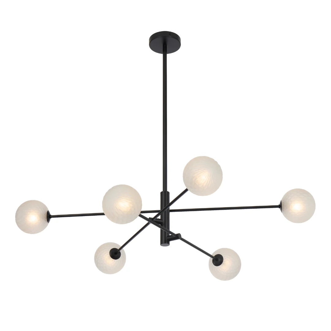 GASTON 6 LIGHT PENDANT BLACK