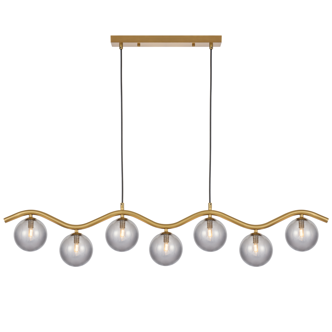 ORTON 7 LIGHT PENDANT ANTIQUE GOLD