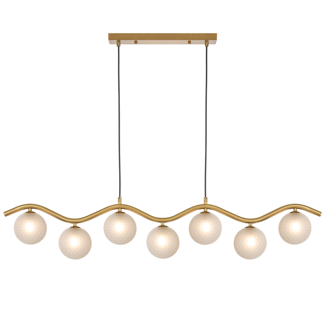 ORTON 7 LIGHT PENDANT ANTIQUE GOLD