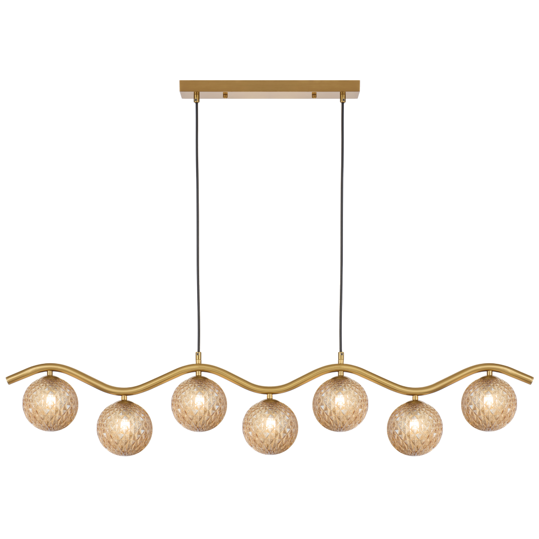 ORTON 7 LIGHT PENDANT ANTIQUE GOLD