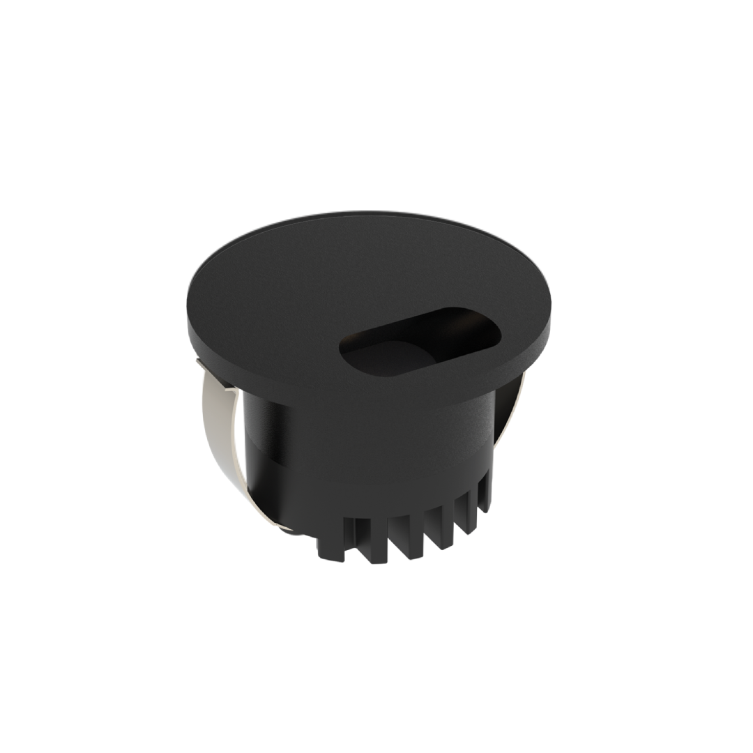 AURA 240V RND 3W LED TRIO IP20 BLACK STEPLIGHT