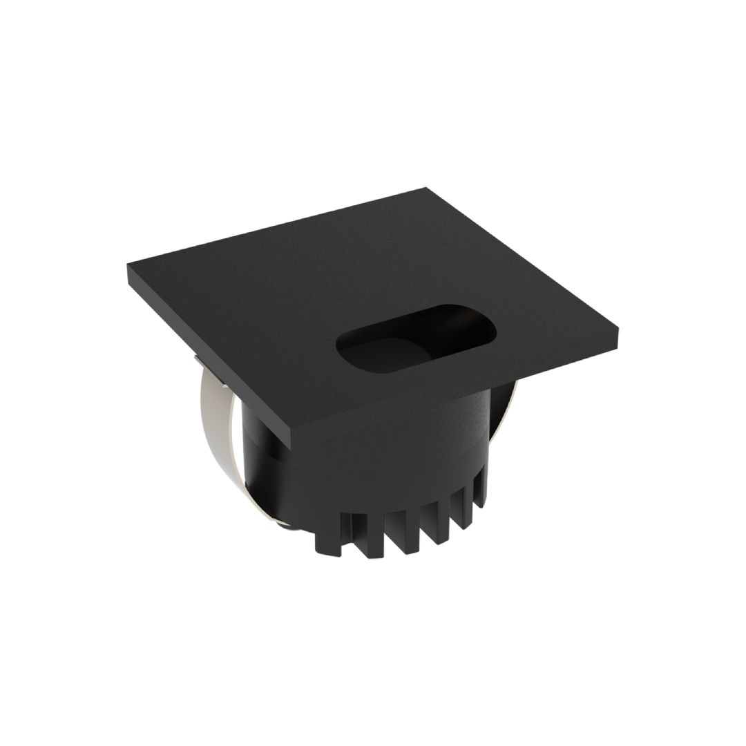 AURA 24V SQR 3W LED TRIO IP20 BLACK STEPLIGHT