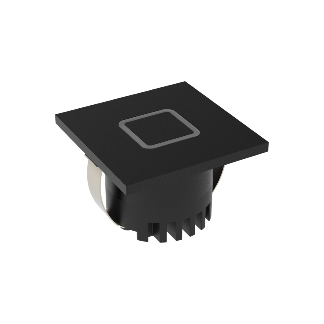 AURA 240V SQR 3W LED TRIO IP20 BLACK STEPLIGHT