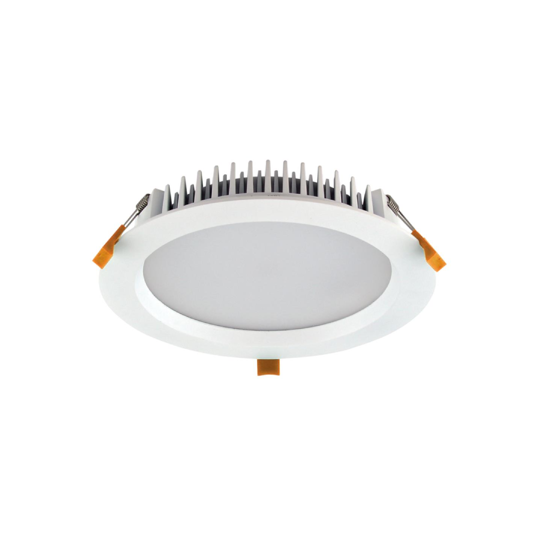 DECO-28 Round 28W Dimmable LED Tricolour IP44 Downlight - White
