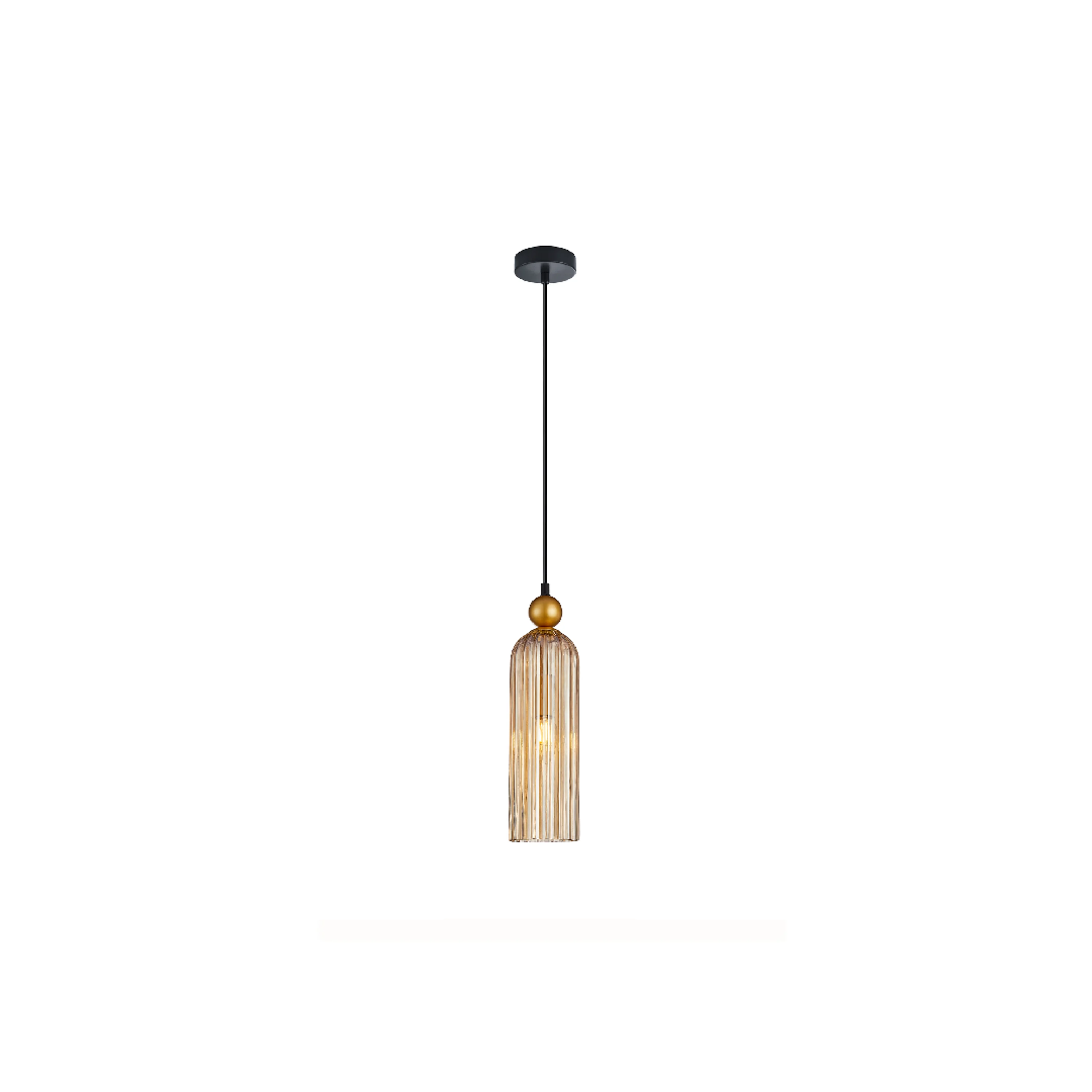 FLAUTA: Interior Round Top Cylinder Ribbed Pendant Lights