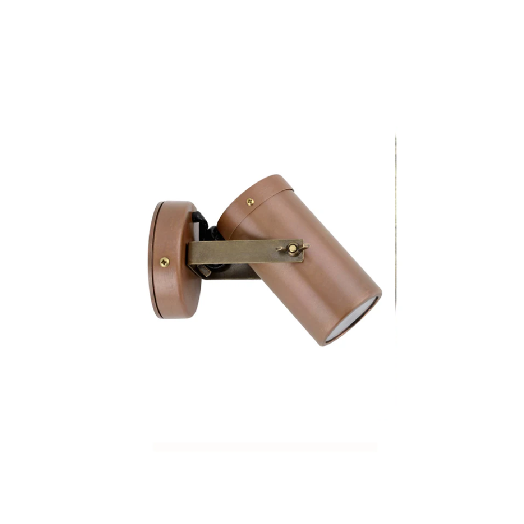 GU10 Exterior Adjustable Head Aged Copper Wall Pillar Spot light IP54