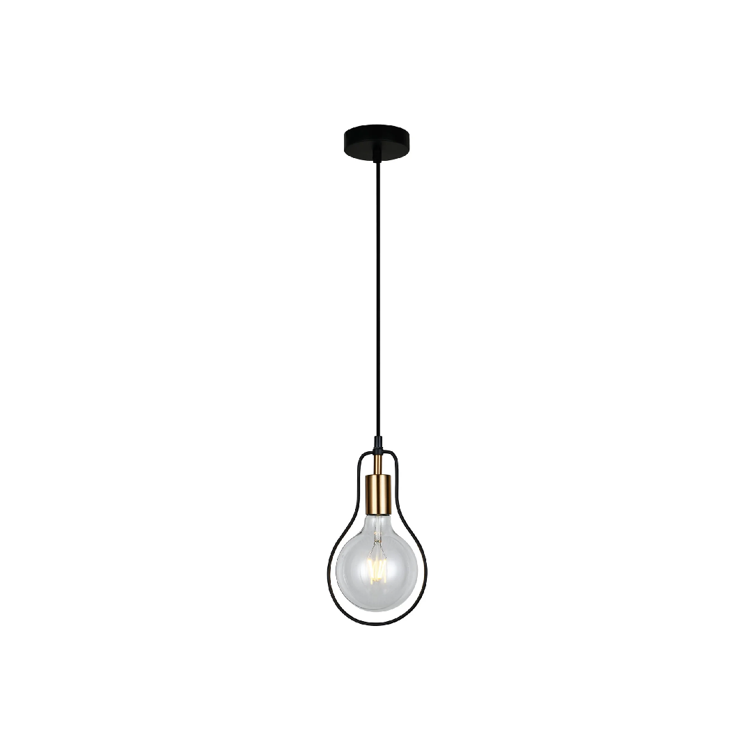 CONTOUR: Interior Black Wire Pear Shape Pendant Light