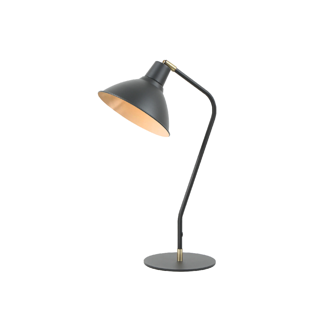 COLLO: Cone Shade with Antique Brass Highlight Table Lamps