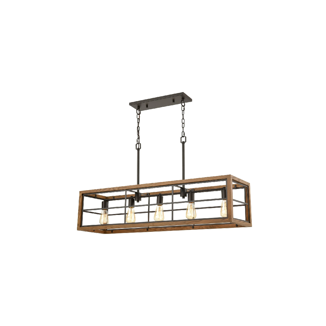 Rectangular Light Fixture Old BANQUET: Retro Interior Rectangular Wood Frame Pendant Light