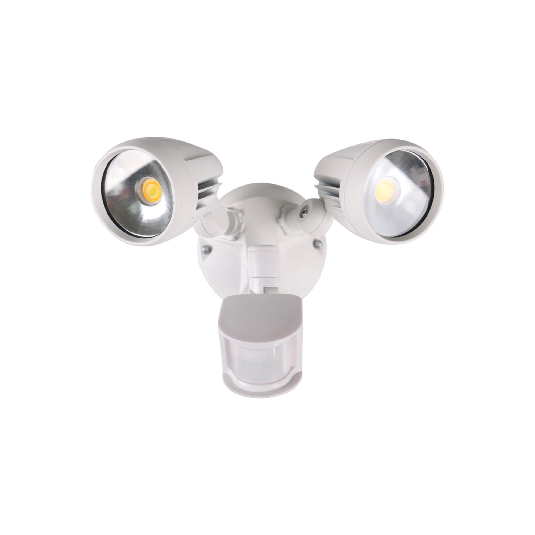 MURO-PRO-30S Twin Head 30W LED Spotlight with Sensor - TRIO Tricolour