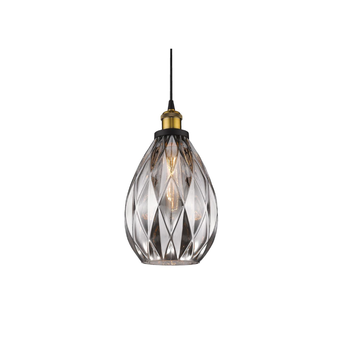 EVELYN Glass 240v E27 1 Light Pendant