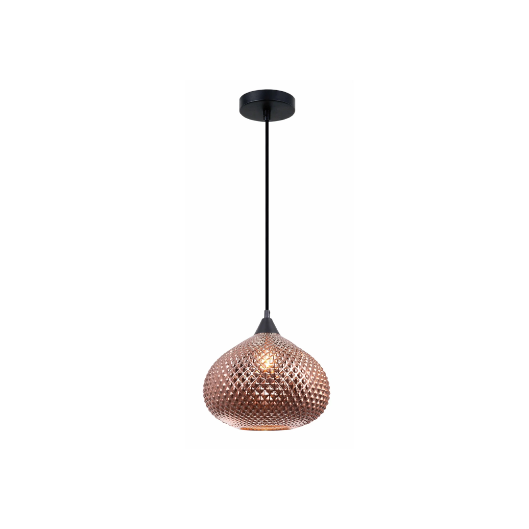 RICTUS: Bohemian Glass With Quadrilateral Segment Wine Glass Shape Pendant Lights