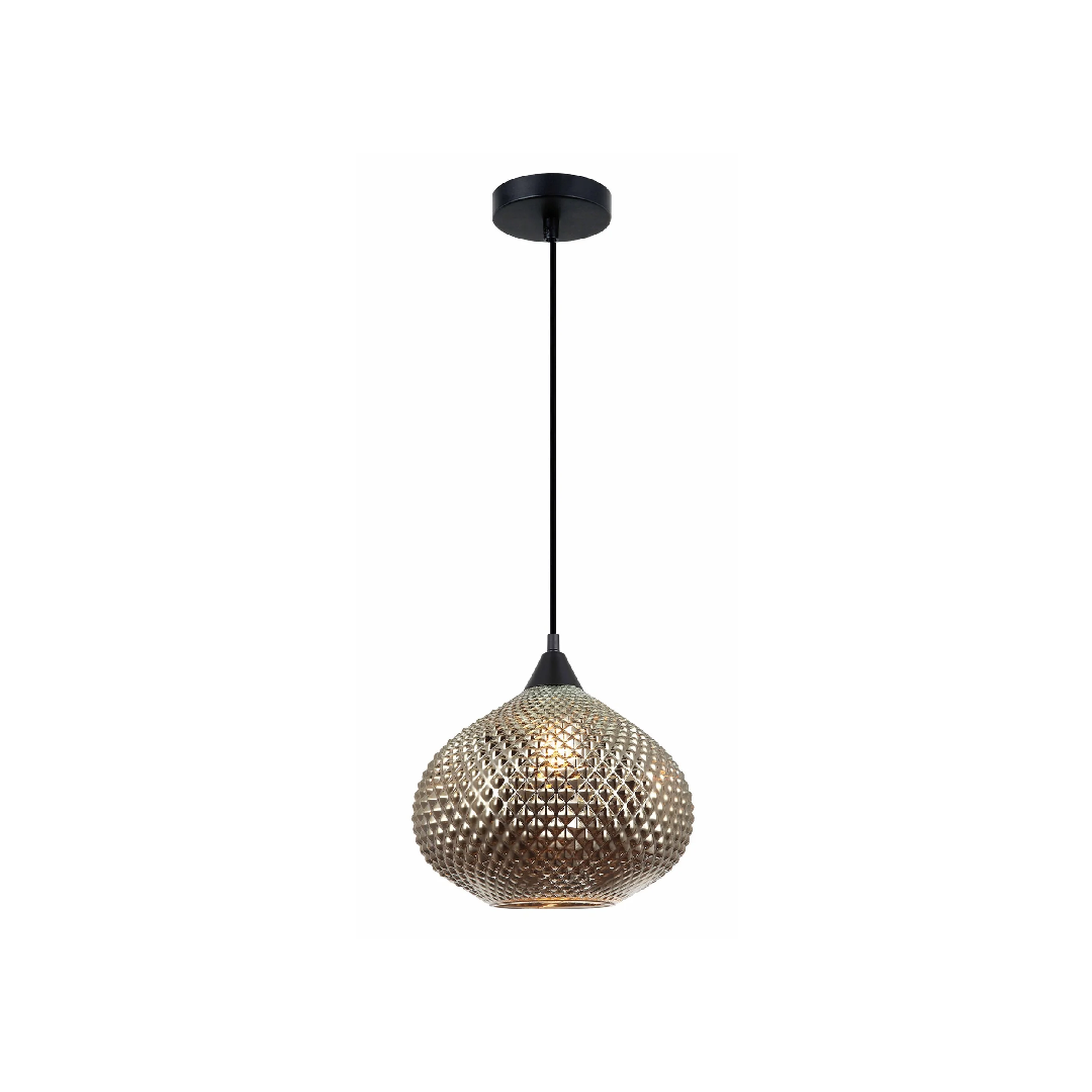 RICTUS: Bohemian Glass With Quadrilateral Segment Wine Glass Shape Pendant Lights