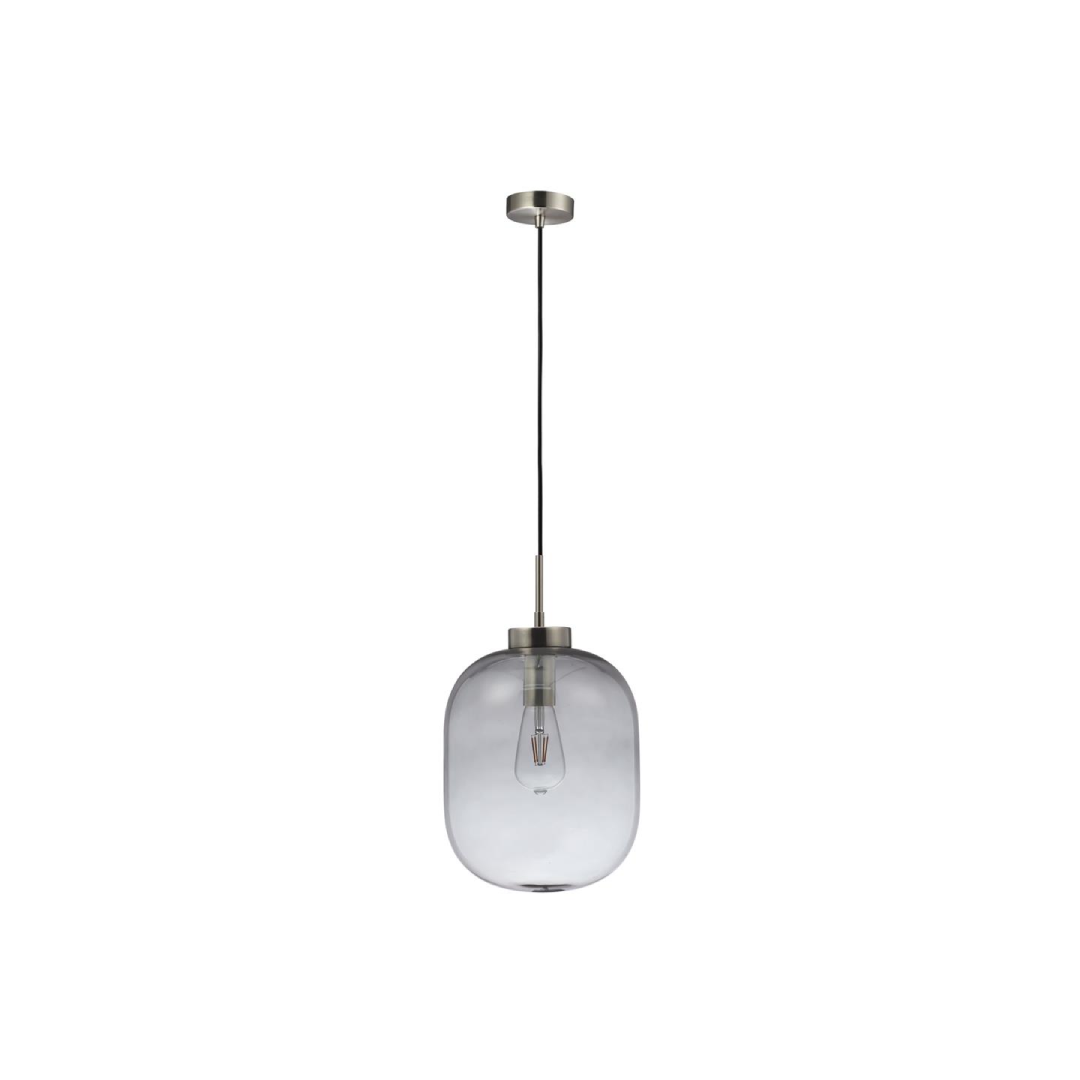 FLAUNT GLASS PENDANT 240V E27 SATIN CHROME
