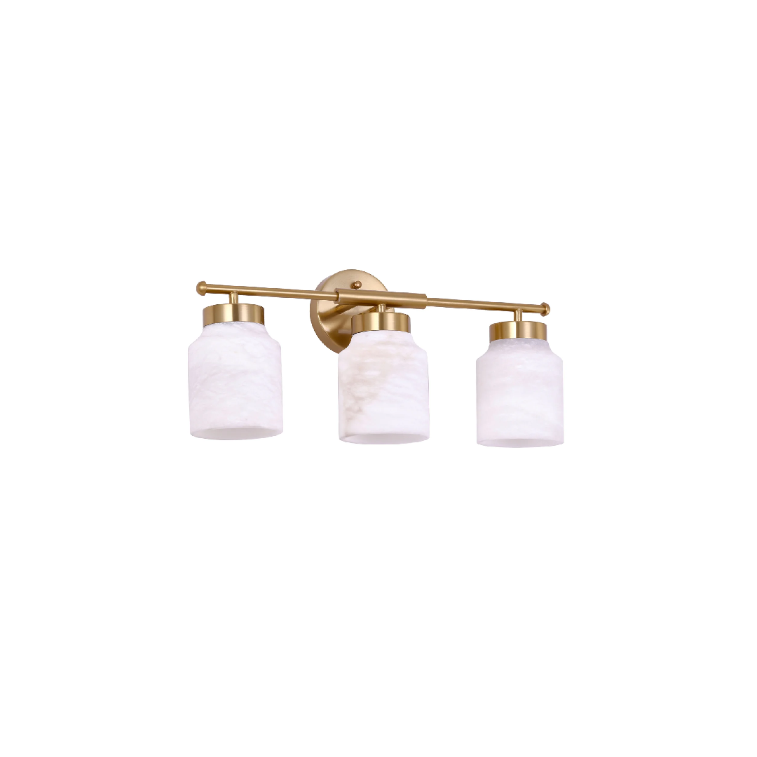 TUFO: Interior White Jar Alabaster with Brass Highlight Wall Light