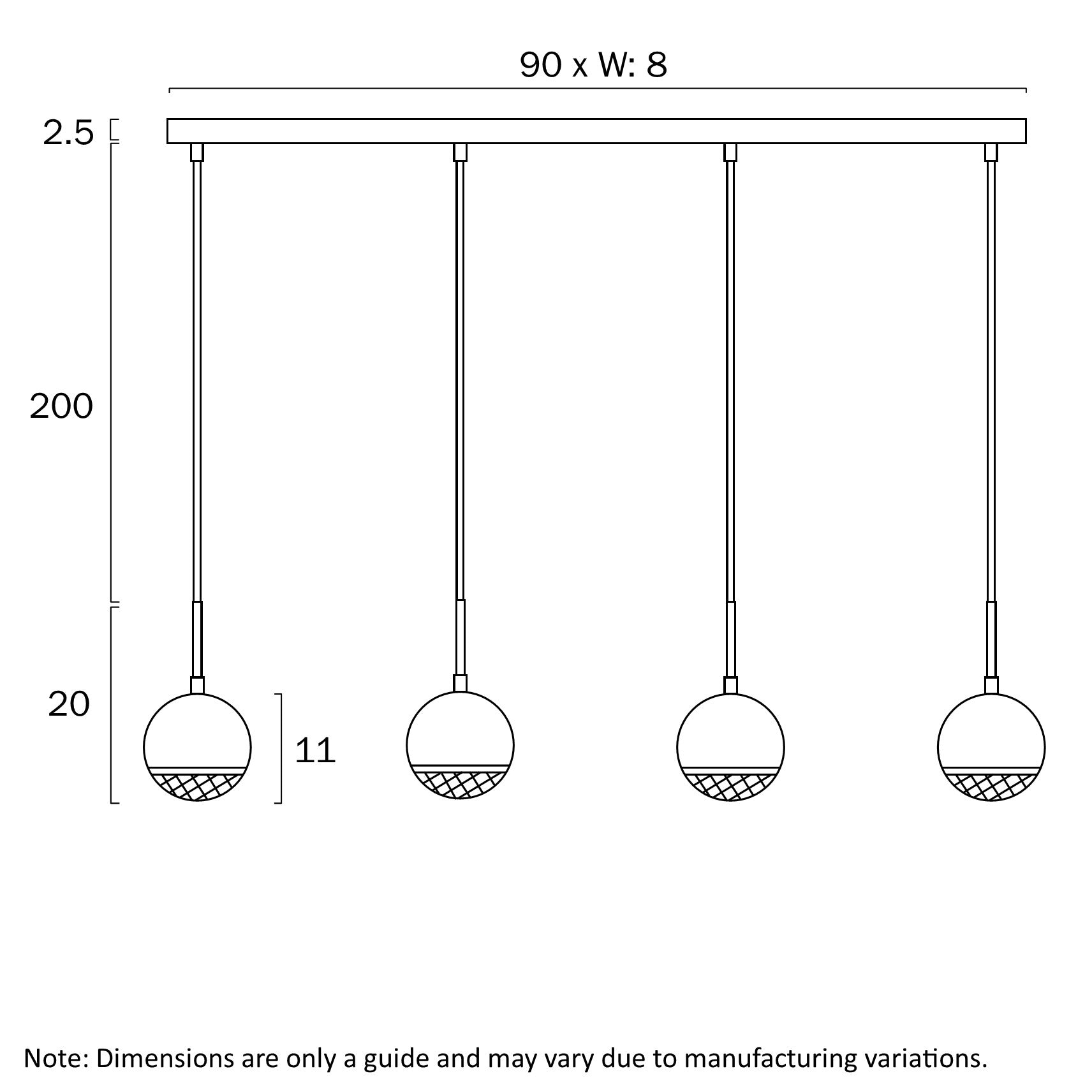 ONETA 4 LIGHTS PENDANT