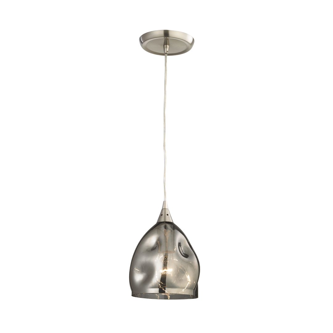 ORDITO: Abstract Chrome With Glass Ellipse Pendant Lights