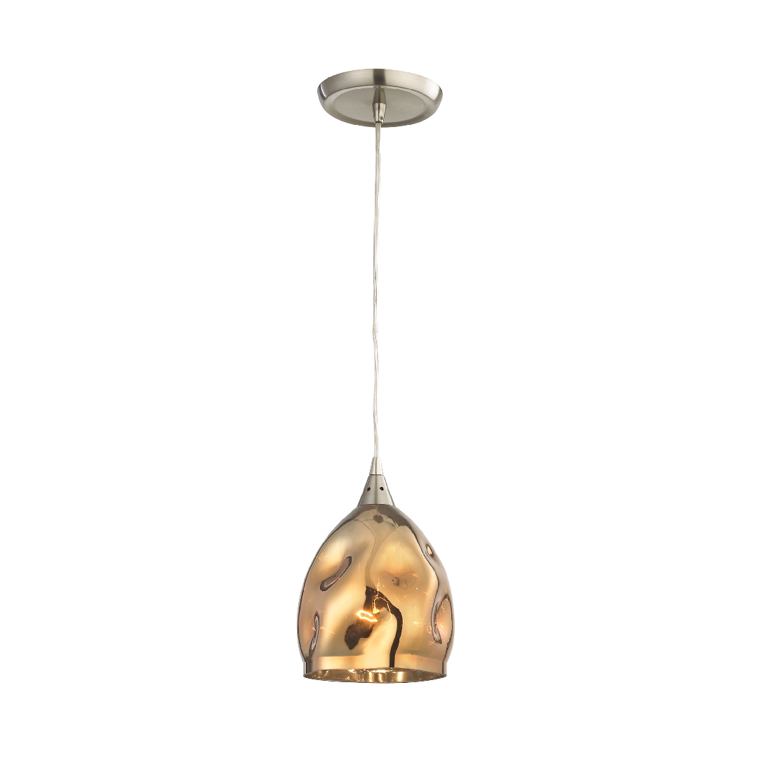 ORDITO: Abstract Chrome With Glass Ellipse Pendant Lights