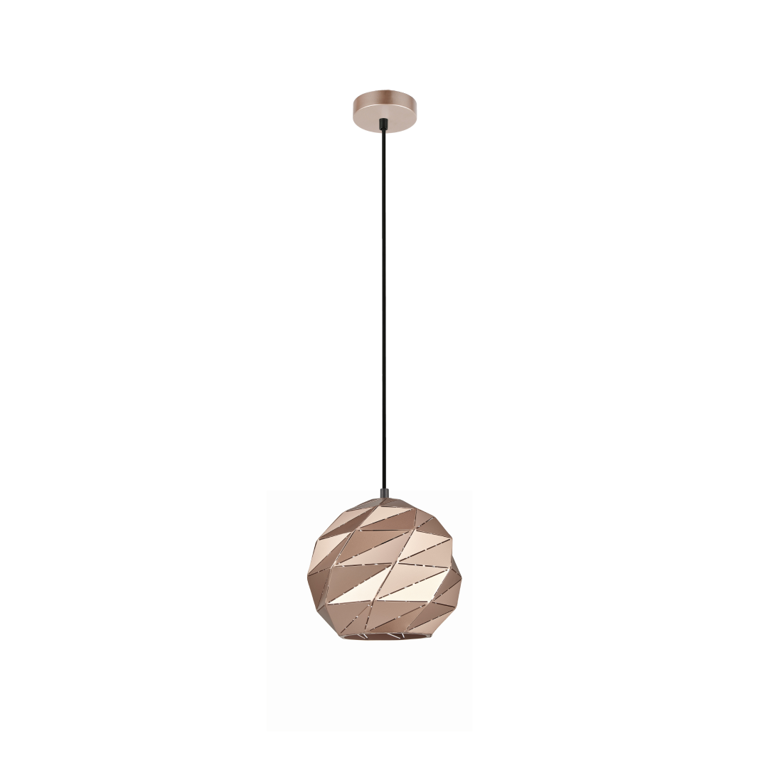 ORIGAMI: Interior Small Dome Carved Iron Origami Style Pendant Lights