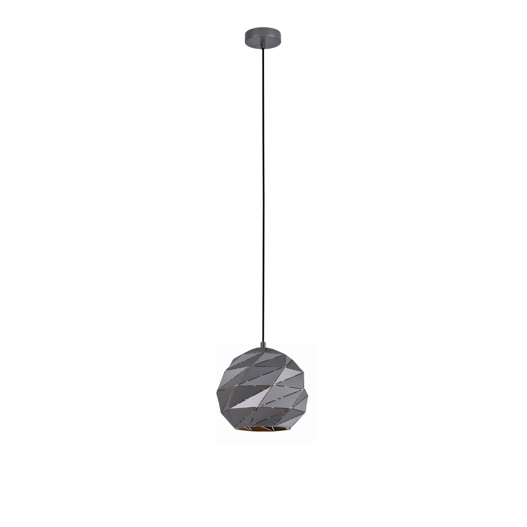 ORIGAMI: Interior Small Dome Carved Iron Origami Style Pendant Lights