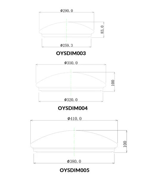 LED Dimmable Tri-CCT Oyster Lights