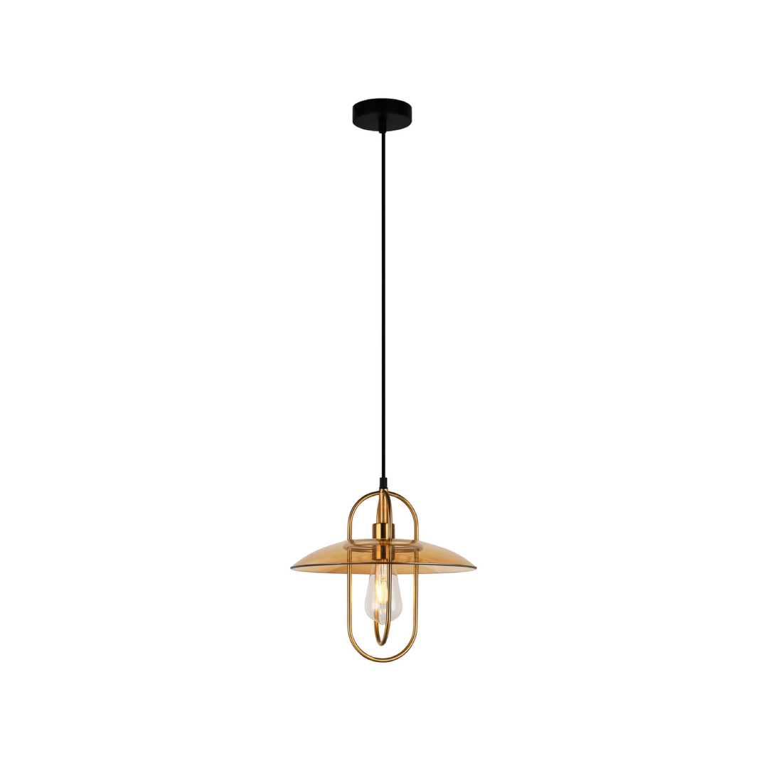 PAPILLON: Interior Oblong Iron with Glass Coolie Pendant Lights