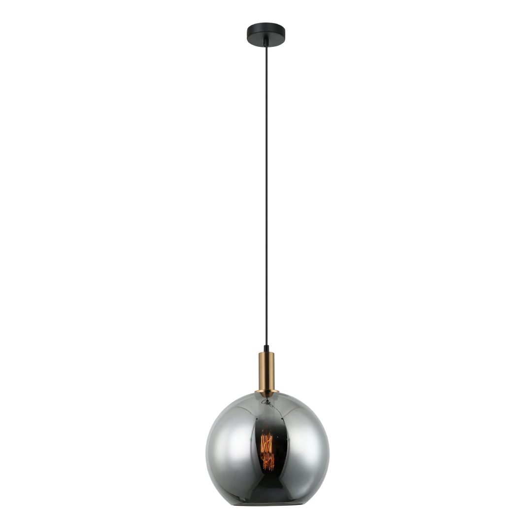 PATERA: Interior Glass with Extended Bronze Highlight Pendant Lights